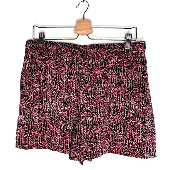 Loft | Pink Floral Elastic Waist Pull On Rayon Shorts Size Medium - Picture 4 of 6